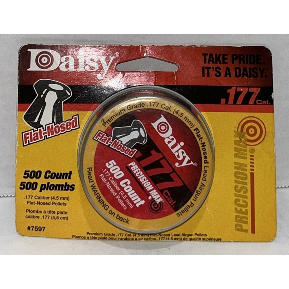 Daisy #7597 .177 Caliber 500‎ Count Flat Nosed Lead Airgun Pellets New